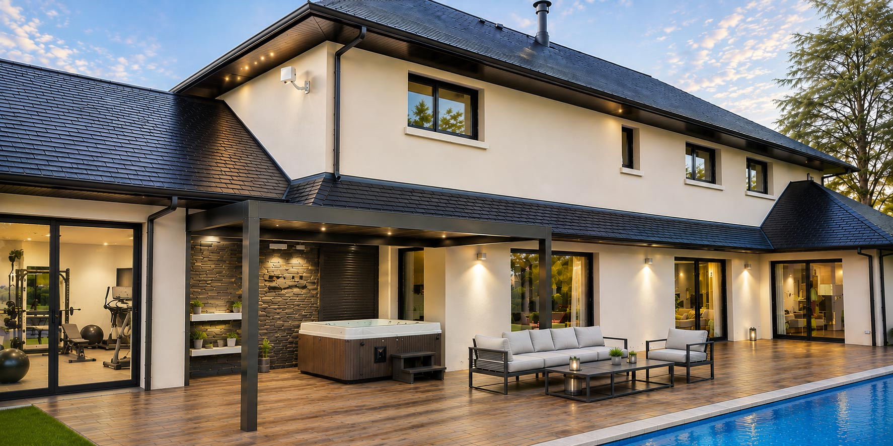 Maison contemporaine RE2020 construite à Ballan-Miré