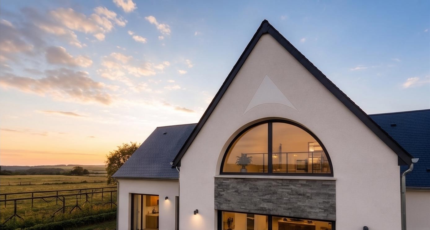 Espace de vie de la maison contemporaine à Château-Renault