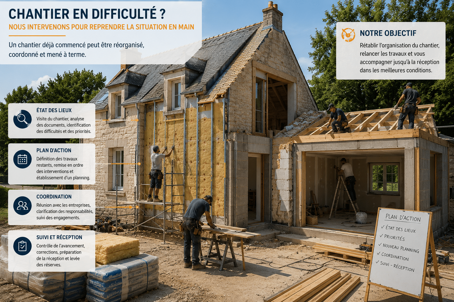 chantier bloque ou mal organisé