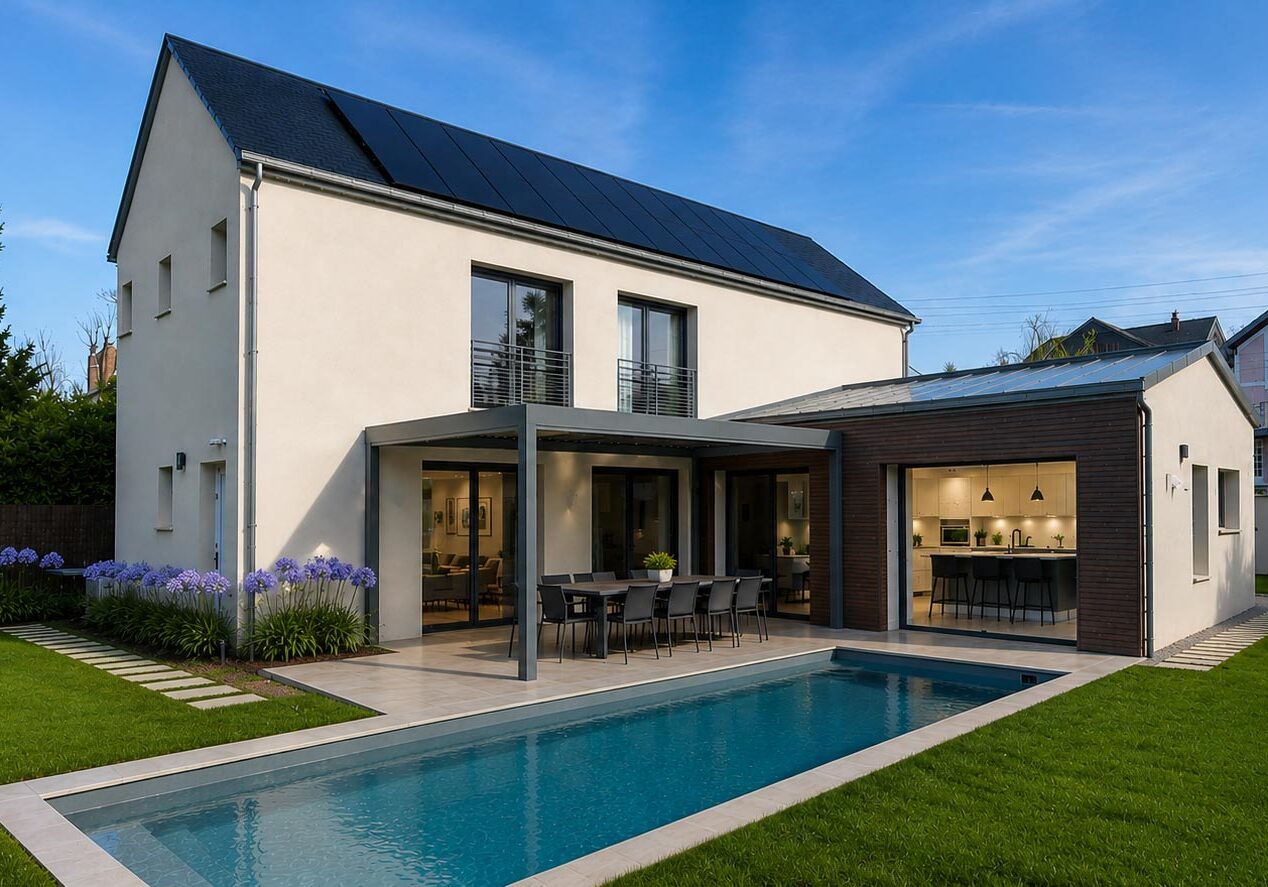 Maison contemporaine RE2020 avec piscine à Saint-Cyr-sur-Loire